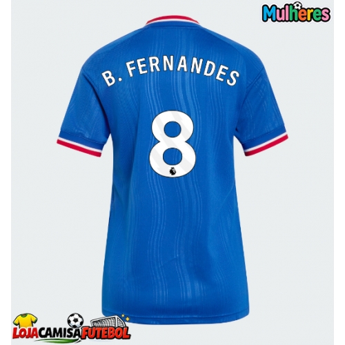 Camisa de Futebol Manchester United Bruno Fernandes #8 Equipamento Secundário Mulheres 2026-27 Manga Curta